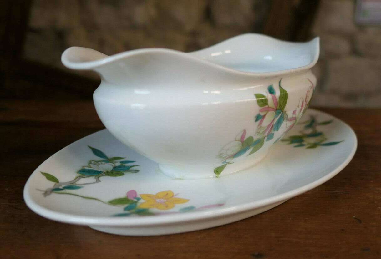 SAUCIERE PORCELAINE DE LIMOGES MAGNOLIA VIEUX CHINE 18e SIECLE LIMOUGEAUDS