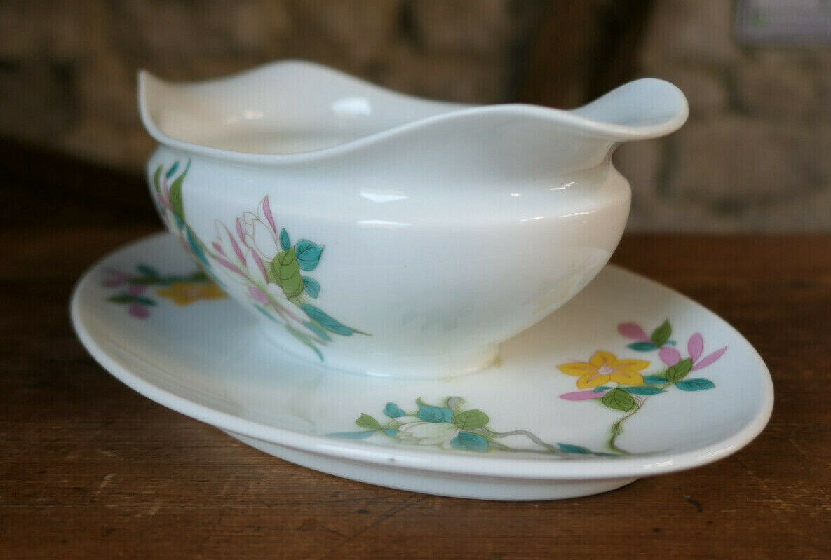 SAUCIERE PORCELAINE DE LIMOGES MAGNOLIA VIEUX CHINE 18e SIECLE LIMOUGEAUDS