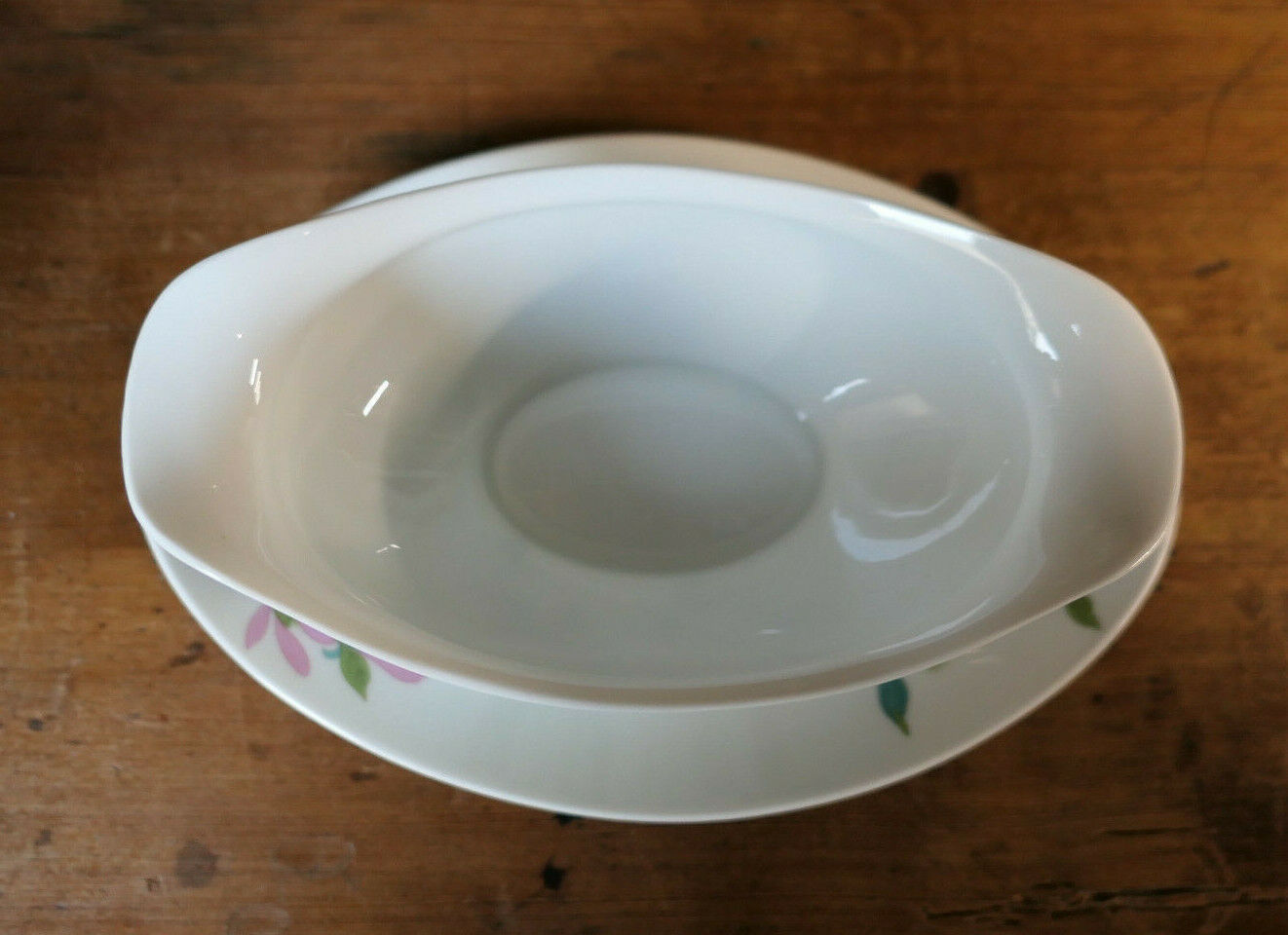 SAUCIERE PORCELAINE DE LIMOGES MAGNOLIA VIEUX CHINE 18e SIECLE LIMOUGEAUDS