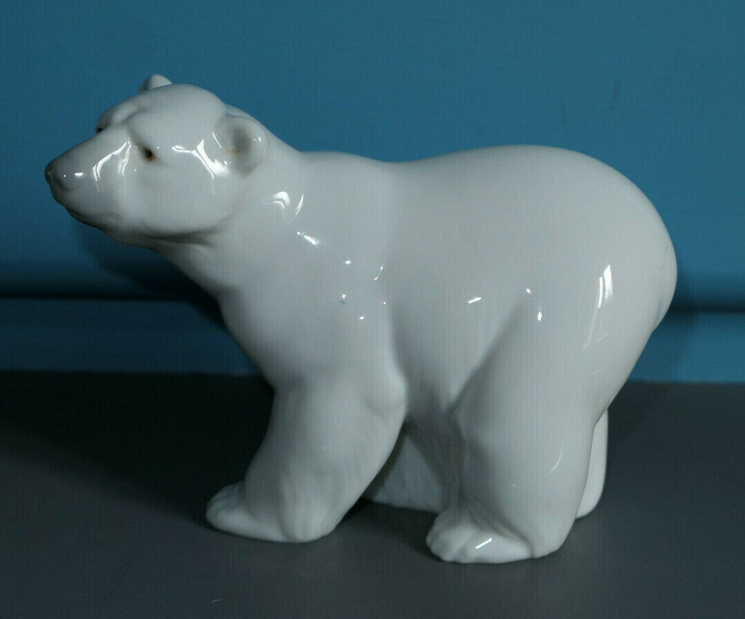 OURS POLAIRE PORCELAINE LOT 2 POLAR BEARS LLADRO SPAIN PORCELAIN