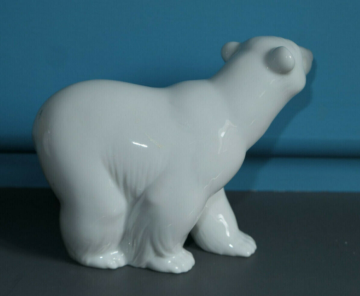 OURS POLAIRE PORCELAINE LOT 2 POLAR BEARS LLADRO SPAIN PORCELAIN