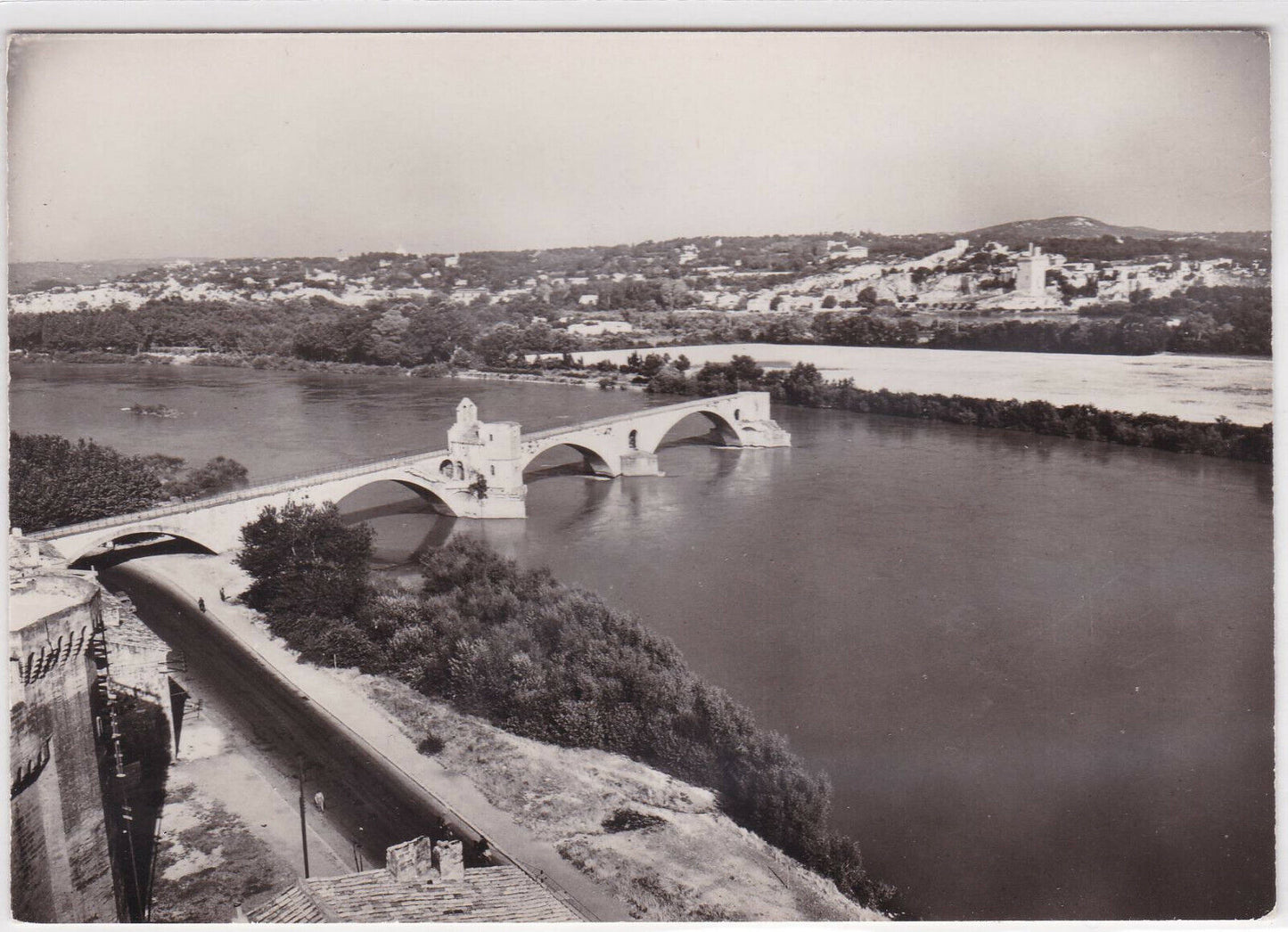 CARTE POSTALE NOIR & BLANC CPSM AVIGNON PONT SAINT-BENEZET TOUR PHILIPPE LE BEL