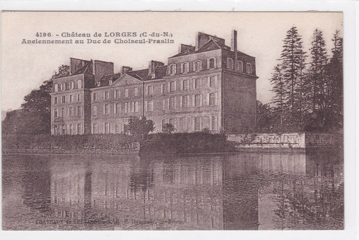 CARTE POSTALE ANCIENNE NOIR & BLANC CPA CHATEAU DE LORGES BRETAGNE