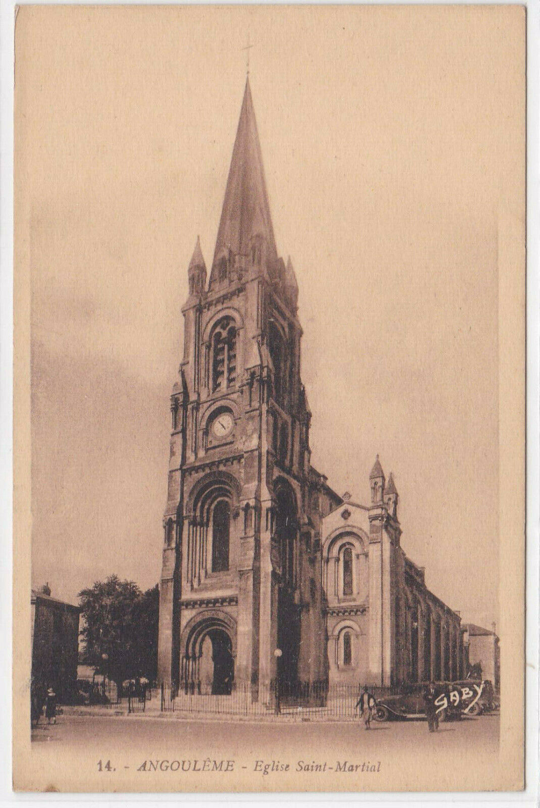 CARTE POSTALE ANCIENNE NOIR & BLANC CPA ANGOULEME EGLISE SAINT-MARTIAL