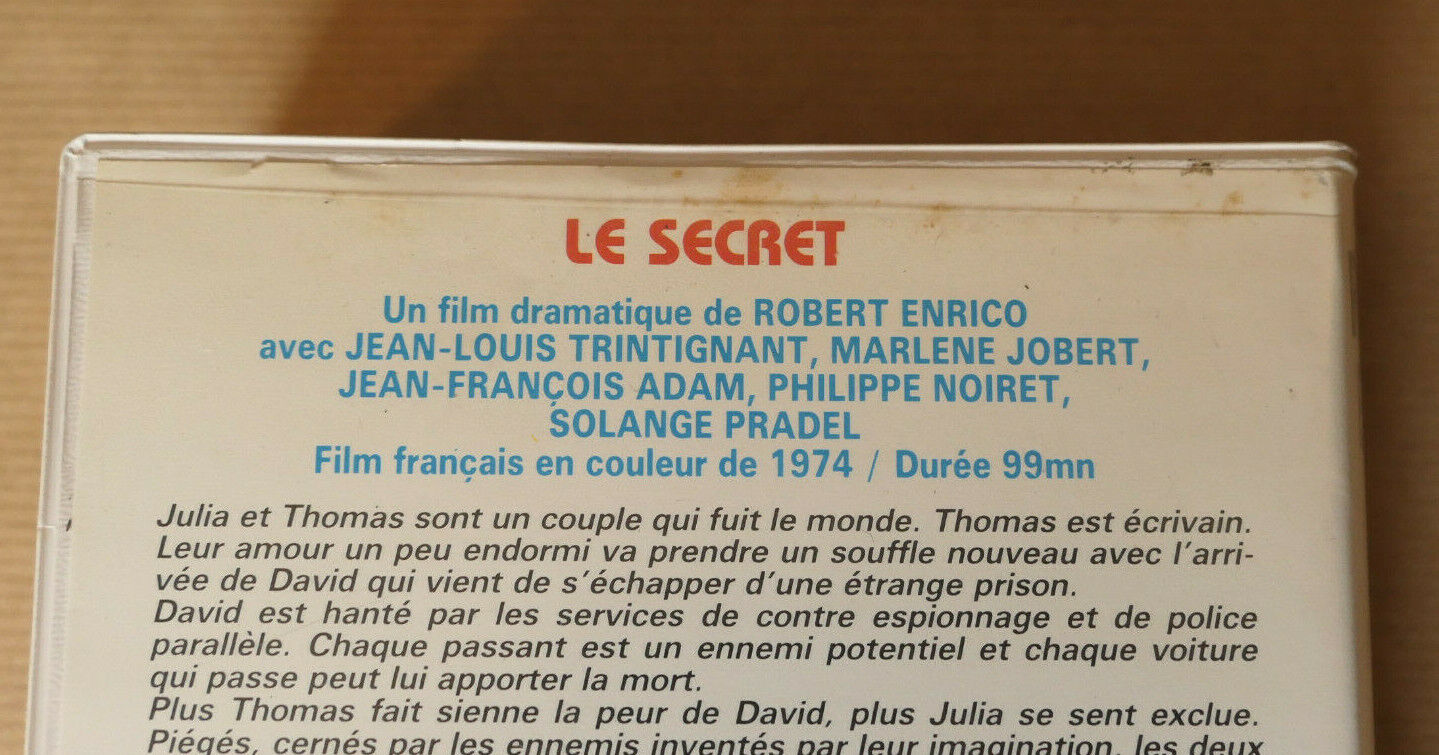 VHS CASSETTE VIDEO LE SECRET ROBERT ENRICO TRINTIGNANT JOBERT NOIRET 1974