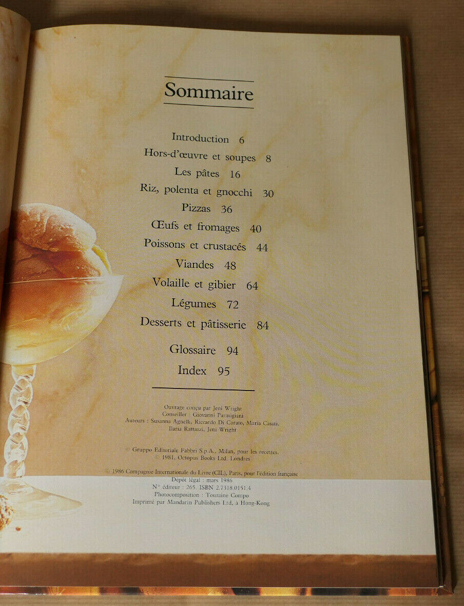 RECETTES ITALIENNES / SCOTTO DI VETTIMO / GASTRONOMIE CUISINE ITALIE PHOTOS 1986