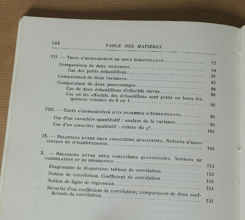 INITIATION AUX METHODES STATISTIQUES EN BIOLOGIE / LAMOTTE / MASSON & CIE 1971