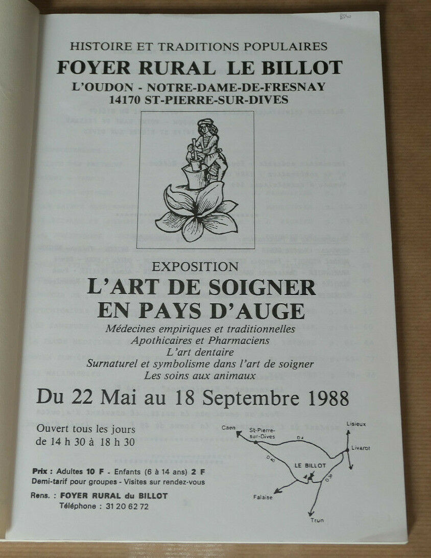 L'ART DE SOIGNER EN PAYS D'AUGE CATALOGUE EXPOSITION 1988 CALVADOS HISTOIRE