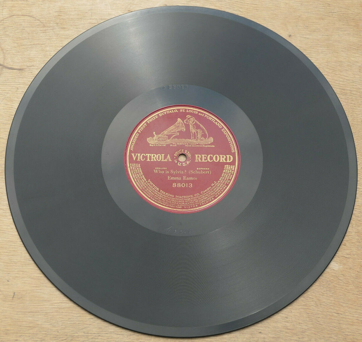 78T 78RPM 30CM 12" EMMA EAMES WHO IS SYLVIA SCHUBERT VICTROLA RECORD 88013
