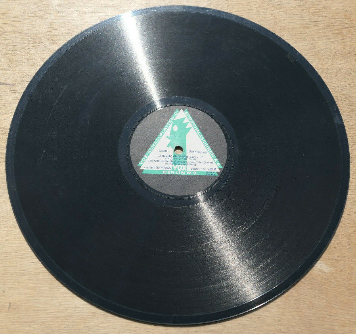 78T 78RPM 30CM 12" LOLA ARTOT DE PADILLA BJORN TALEN VOX GERMANY 04027