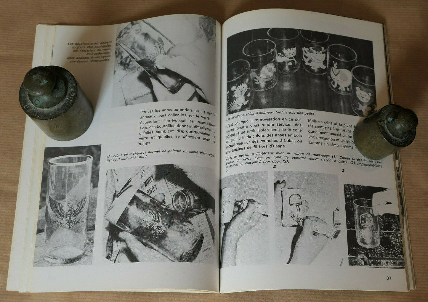 DECOUPER BOUTEILLES ET VERRES PERDUS / DESSAIN ET TOLRA 1976 / LOISIRS CREATIFS