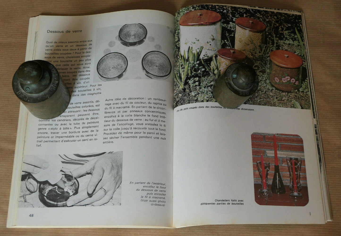 DECOUPER BOUTEILLES ET VERRES PERDUS / DESSAIN ET TOLRA 1976 / LOISIRS CREATIFS