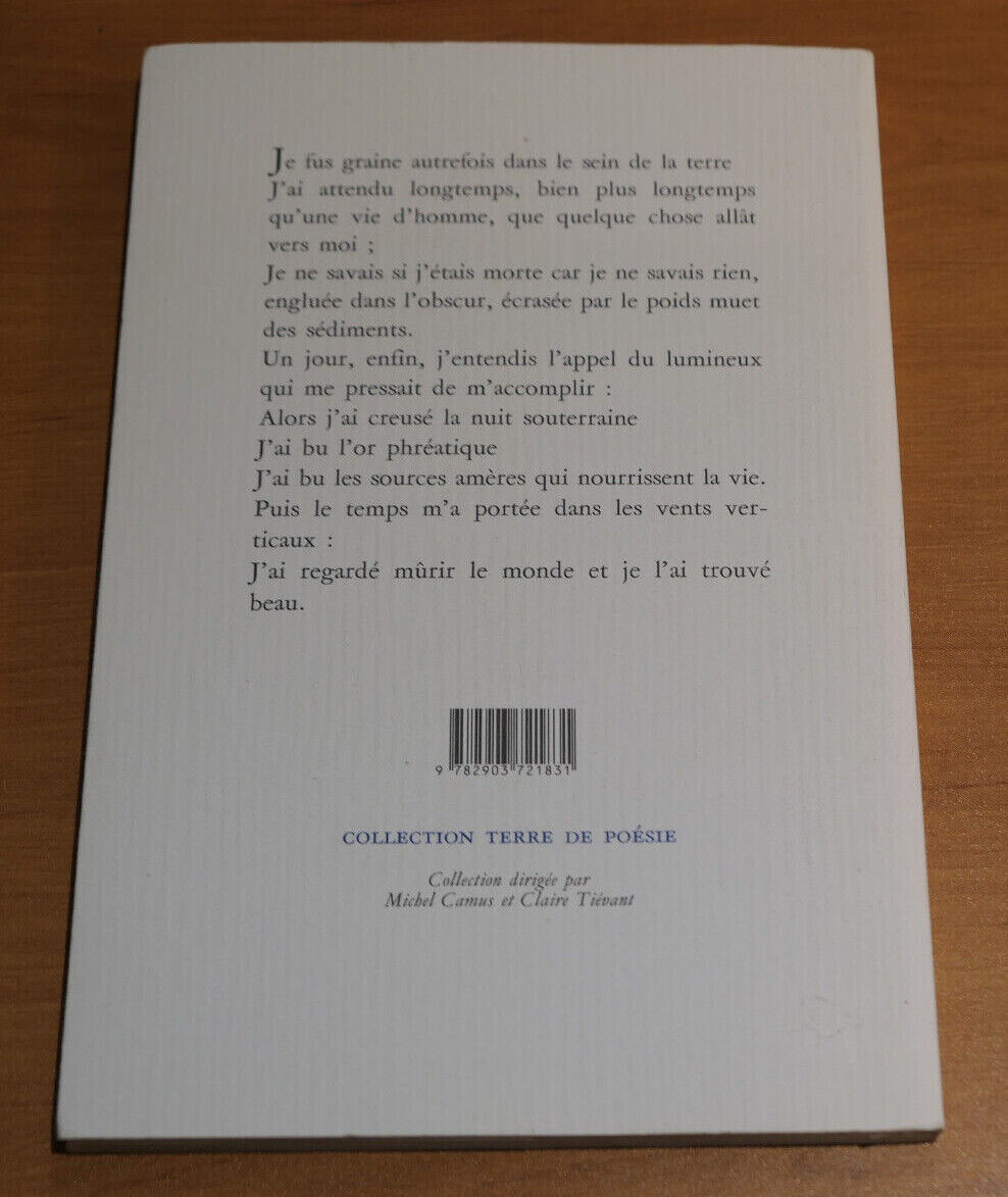 SEPT FRAGMENTS DE SILENCE / FRANCOISE BOCQUENTIN / TERRE DE POESIE 1998