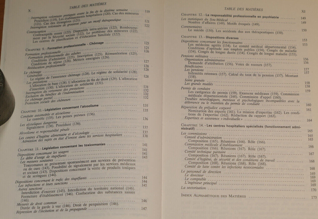 LEGISLATION PSYCHIATRIQUE / R. GOUMILLOUX / MASSON 1991 / PSYCHIATRIE MEDECINE