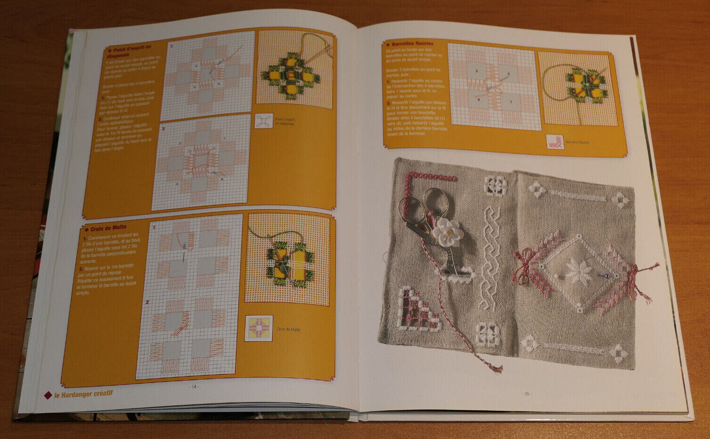 LE HARDANGER CREATIF / ISABELLE CORBE / LES EDITIONS DE SAXE 2006 / BRODERIE