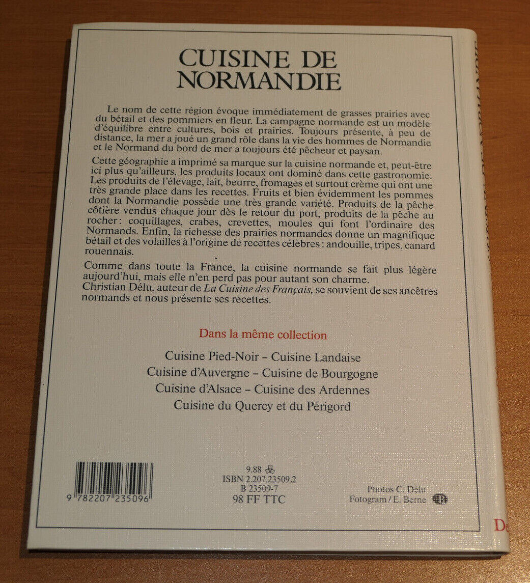 CUISINE DE NORMANDIE / CHRISTIAN DELU / DENOEL 1988 GASTRONOMIE PHOTOS RECETTES