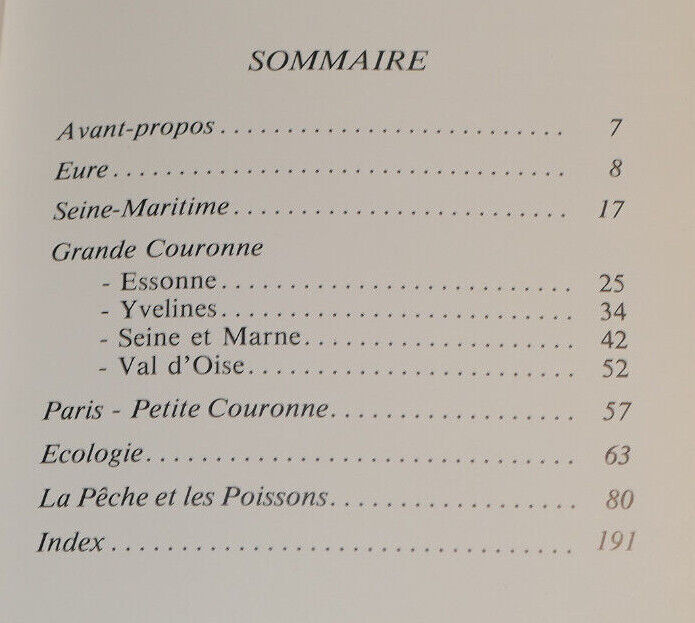 PECHE EN ILE DE FRANCE ET EN HAUTE NORMANDIE LES MEILLEURS COINS / HORVATH 1986