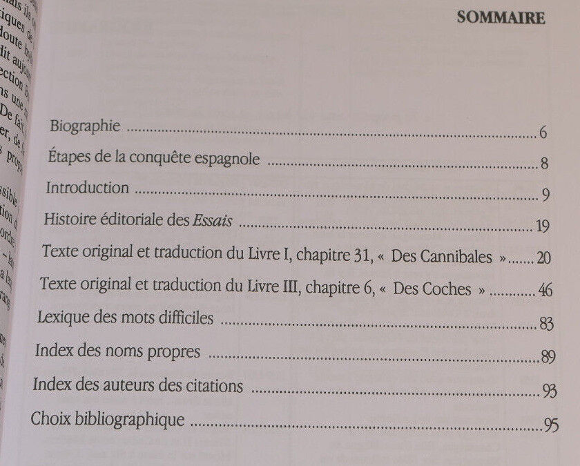 MONTAIGNE ESSAIS DES CANNIBALES DES COCHES / MICHEL TARPINIAN / ELLIPSES 2007