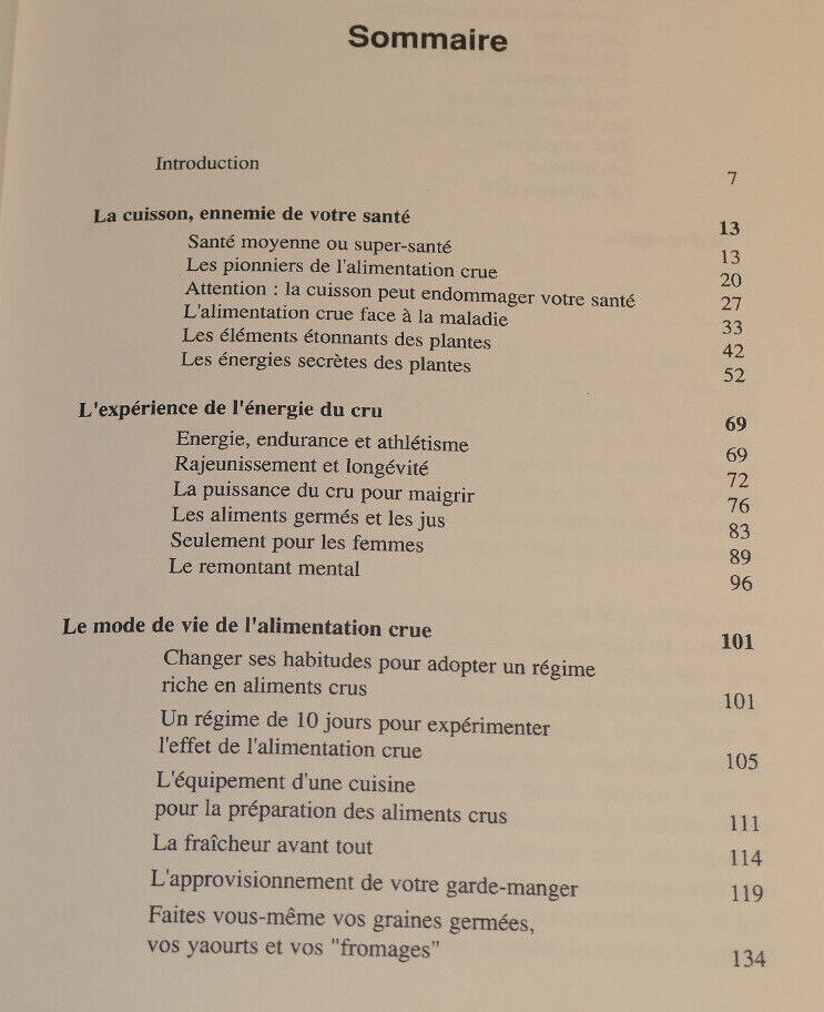 L'ENERGIE DU CRU / REGIME ALIMENTATION NUTRITION SANTE / JOUVENCE EDITIONS 2006