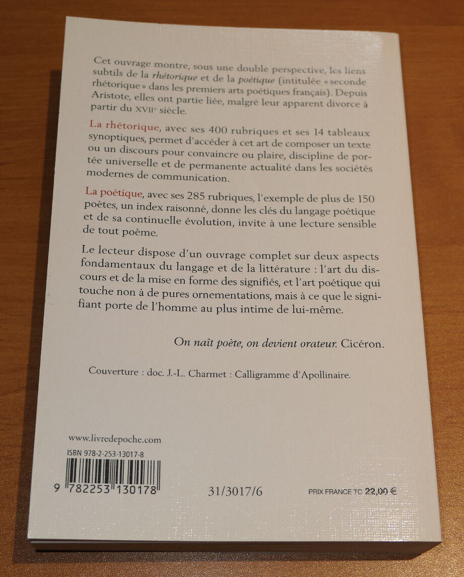 DICTIONNAIRE DE RHETORIQUE ET DE POETIQUE / LANGAGE LITTERATURE / 2007