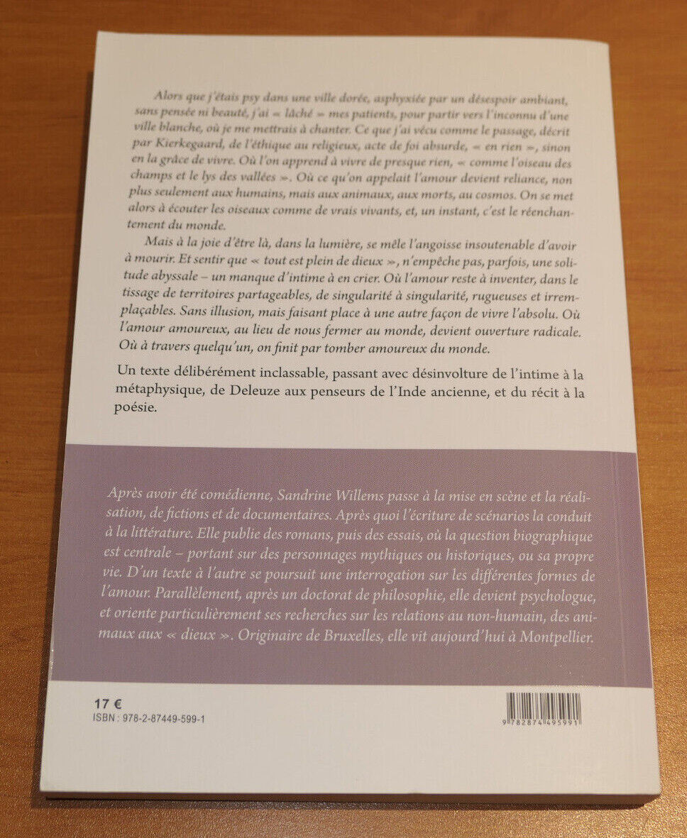 DEVENIR OISEAU INTRODUCTION A LA VIE GRATUITE / SANDRINE WILLEMS / 2018