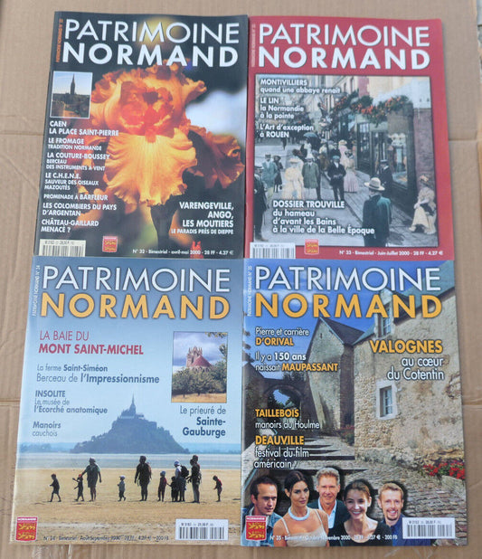 PATRIMOINE NORMAND / LOT 4 REVUES 2000 NUMEROS 32 33 34 35 / HISTOIRE NORMANDIE