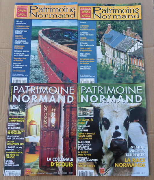 PATRIMOINE NORMAND / LOT 4 REVUES 1999 NUMEROS 28 29 30 31 / HISTOIRE NORMANDIE