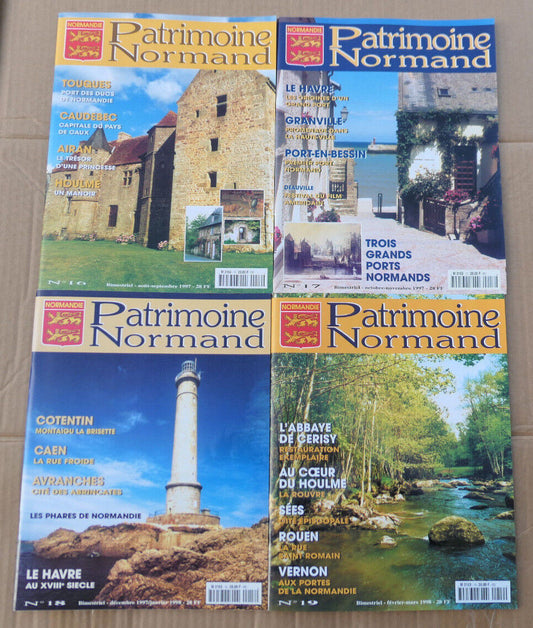 PATRIMOINE NORMAND / LOT 4 REVUES 1997 NUMEROS 16 17 18 19 / HISTOIRE NORMANDIE