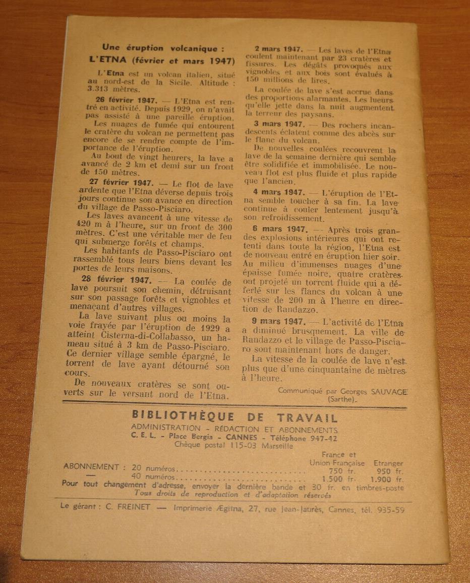 BIBLIOTHEQUE DE TRAVAIL N°302-303 / MARIUS ENFANT DE MARSEILLE / 1955