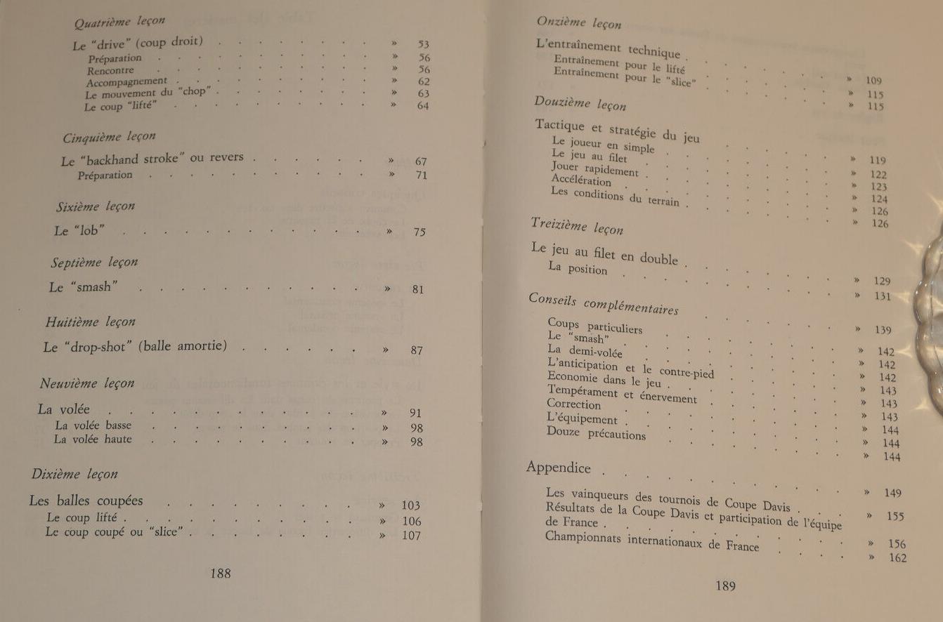 FAUSTO GARDINI / LE TENNIS EN 13 LECONS / SPORT COURS TECHNIQUE 1973