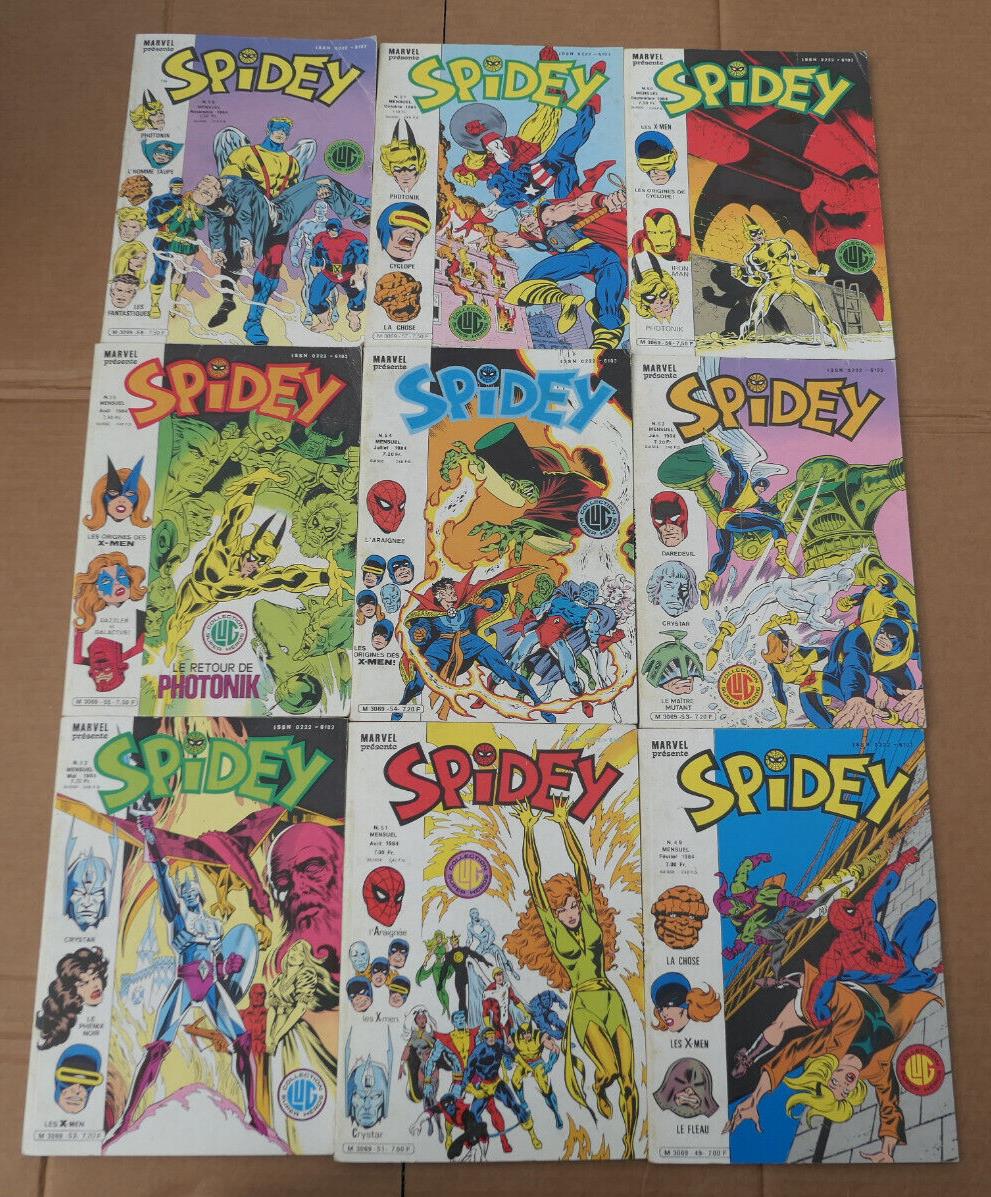 GROS LOT DE 69 BD COMICS SPIDEY SPIDERMAN 1979-1987