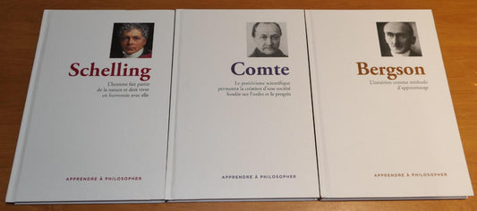 LOT 3 TOMES APPRENDRE A PHILOSOPHER RBA / COMTE SCHELLING BERGSON / PHILOSOPHIE
