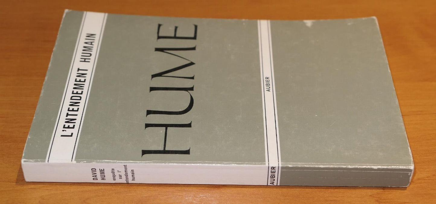 DAVID HUME / ENQUETE SUR L'ENTENDEMENT HUMAIN / AUBIER 1977 / PHILOSOPHIE