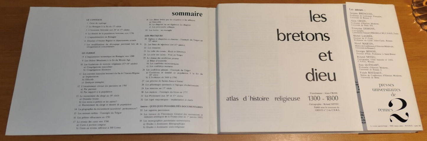 ATLAS D'HISTOIRE RELIGIEUSE 1300-1800 / LES BRETONS ET DIEU / RELIGION BRETAGNE