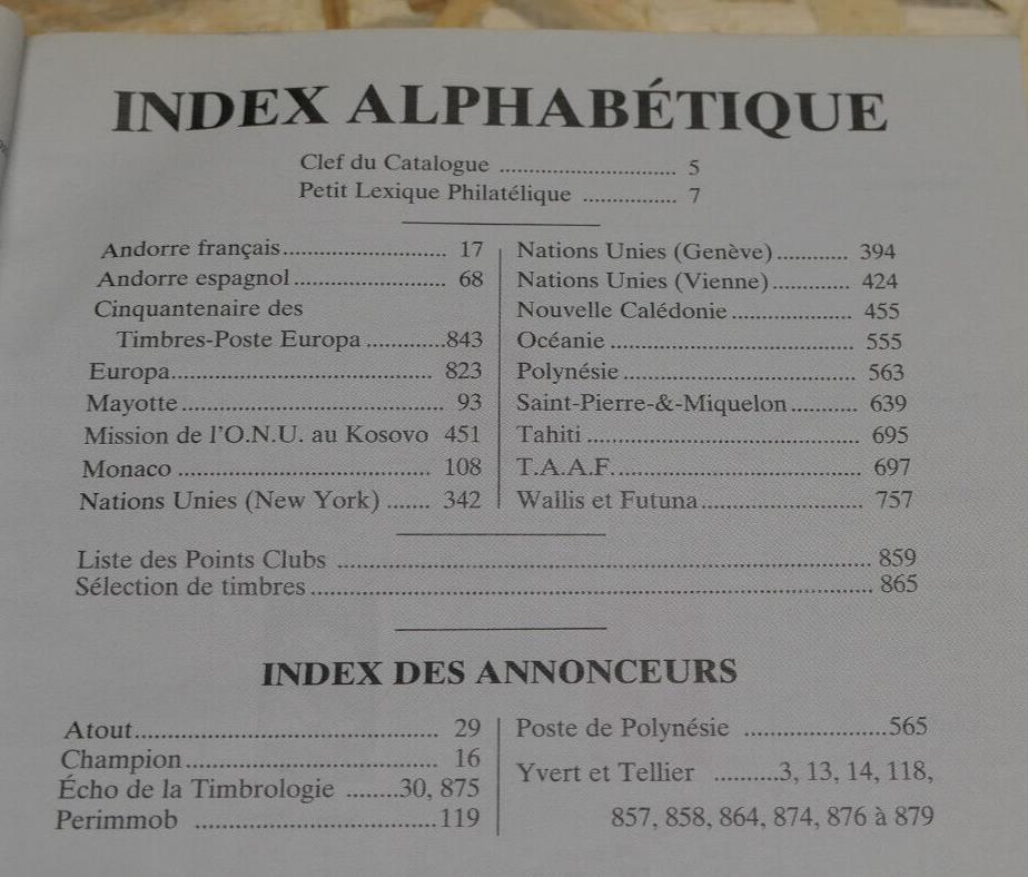 YVERT & TELLIER TOME 1 BIS 2008 TIMBRES MONACO TERRITOIRES FRANCAIS D'OUTRE-MER