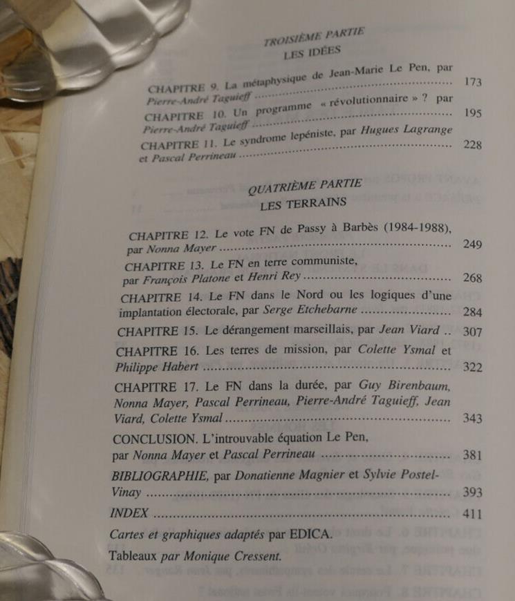 LE FRONT NATIONAL A DECOUVERT PRESSES DE SCIENCES PO 1996 HISTOIRE POLITIQUE FN