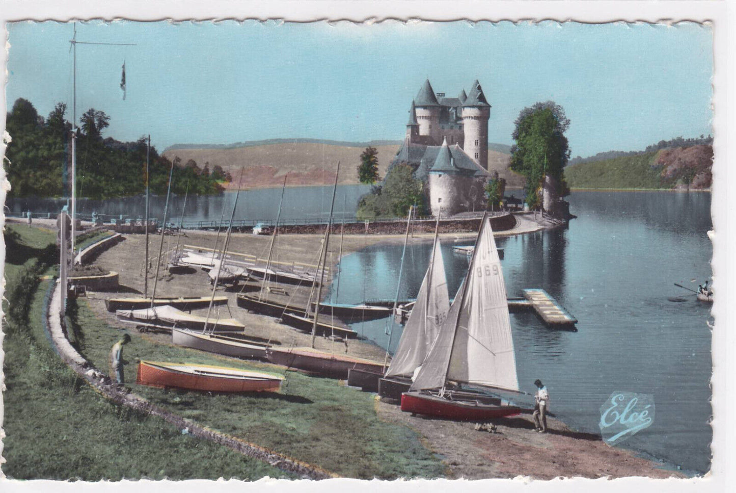POSTCARD CPSM BORT-LES-ORGUES THE CASTLE OF VAL THE SAILING BOATS CORREZE