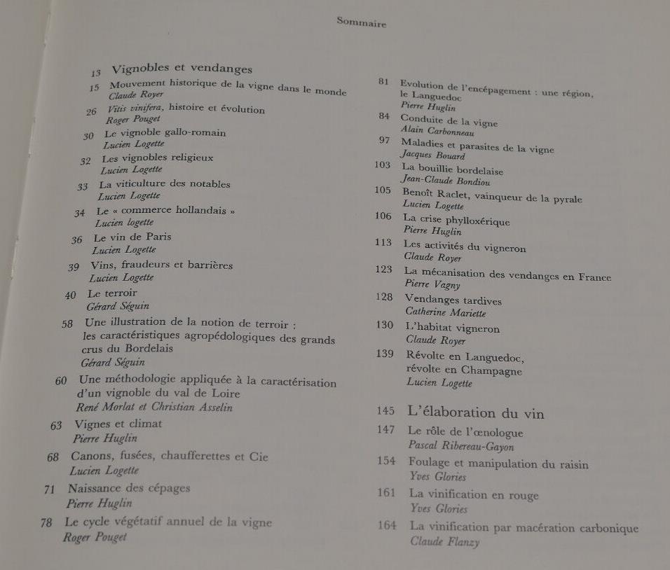 LA VIGNE ET LE VIN / LA MANUFACTURE 1988 / HISTOIRE CULTURE VITICULTURE