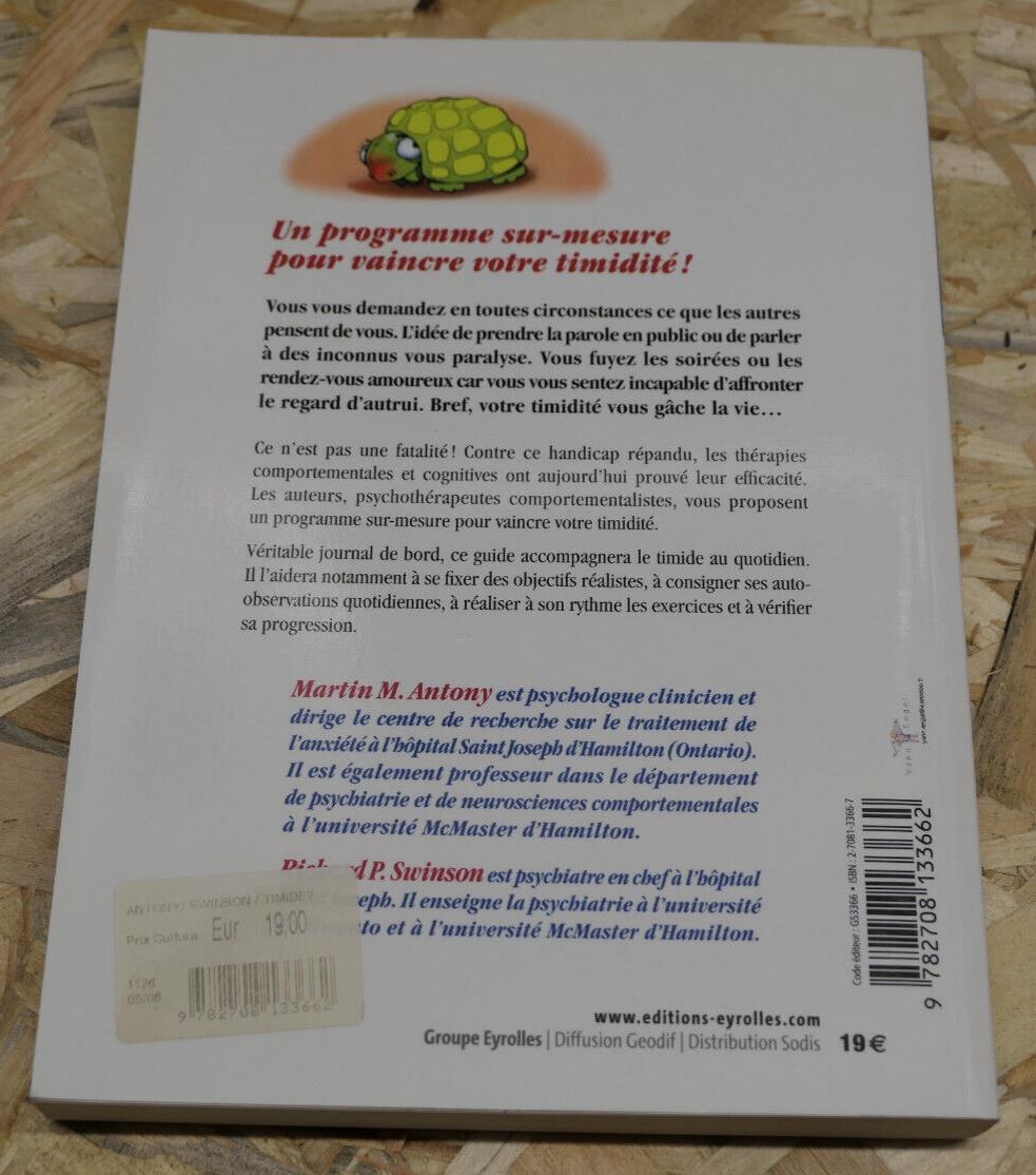 TIMIDE ? PEUR DES AUTRES TIMIDITE PROGRAMME THERAPIE GUIDE EXERCICES EYROLLES
