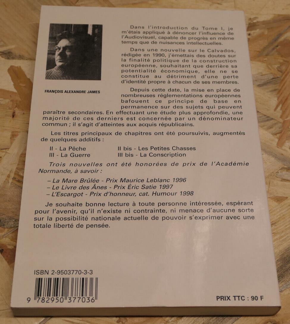 RECITS NORMANDS DU TEMPS PASSE TOME II / F.A. JAMES 1998 / NORMANDIE