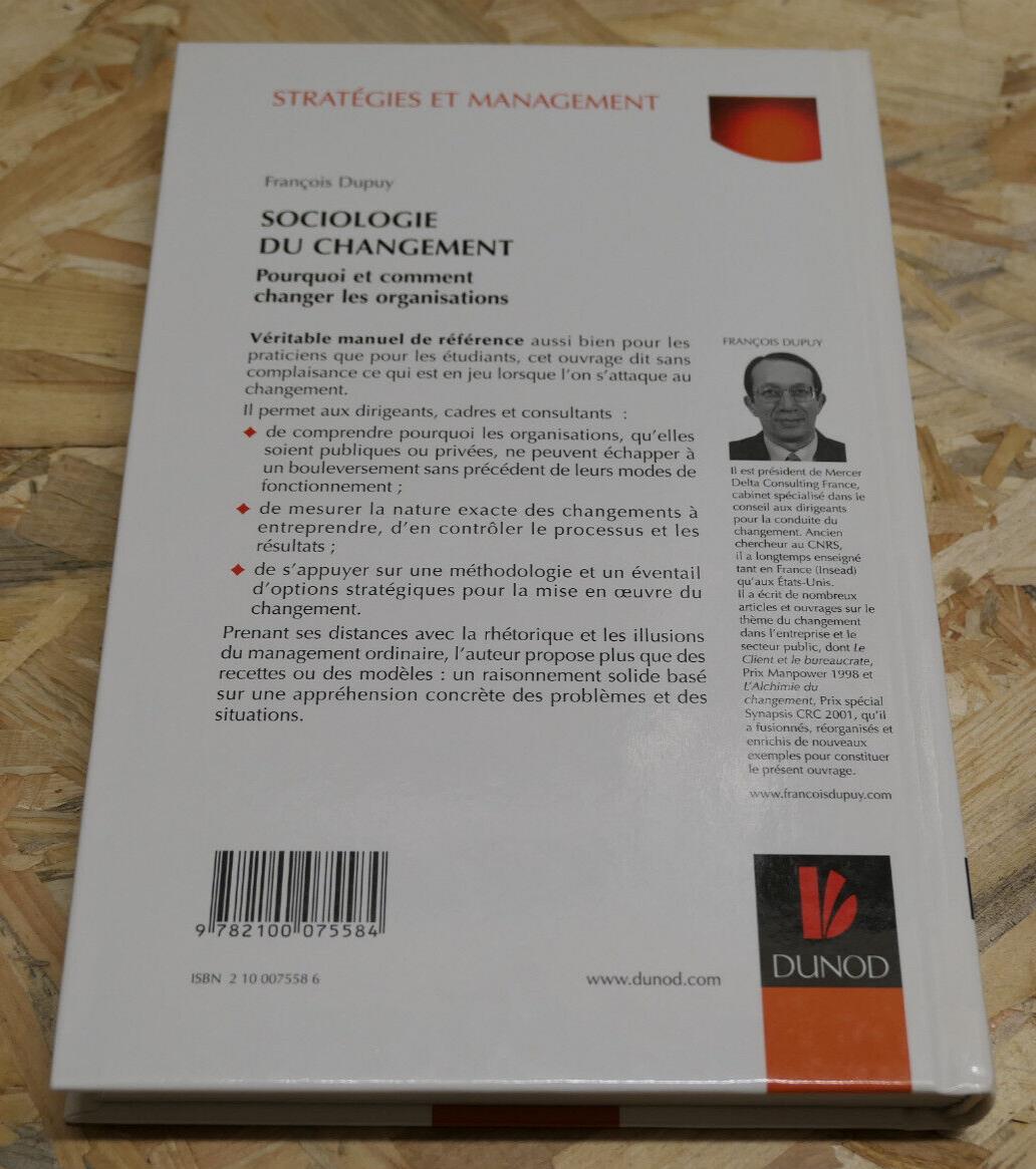 SOCIOLOGIE DU CHANGEMENT / FRANCOIS DUPUY / DUNOD 2005