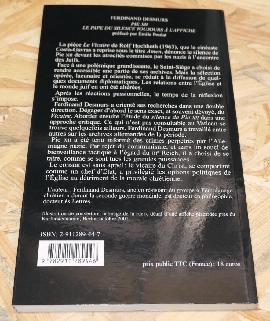 PIE XII LE PAPE DU SILENCE TOUJOURS A L'AFFICHE / HISTOIRE RELIGION VICAIRE WW2