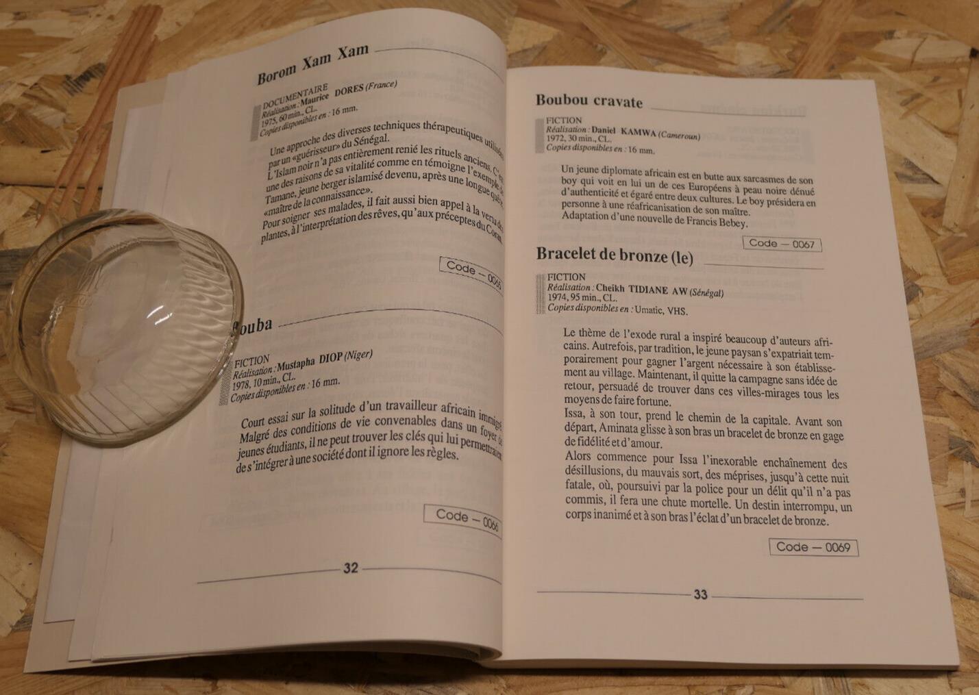 CINEMATHEQUE DE LA COOPERATION CATALOGUE 1991 / CINEMA AUDECAM AFRIQUE MONDE