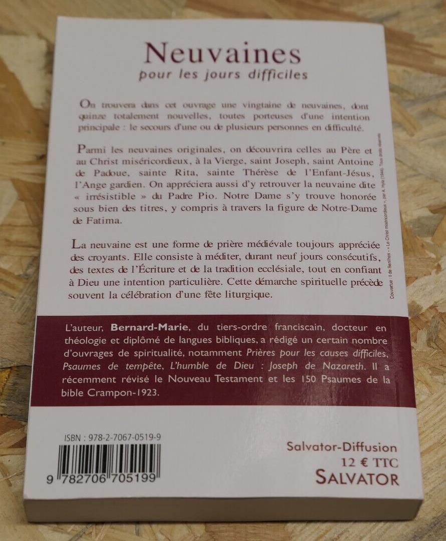 NEUVAINES POUR LES JOURS DIFFICILES / BERNARD-MARIE / PRIERE RELIGION MEDITATION