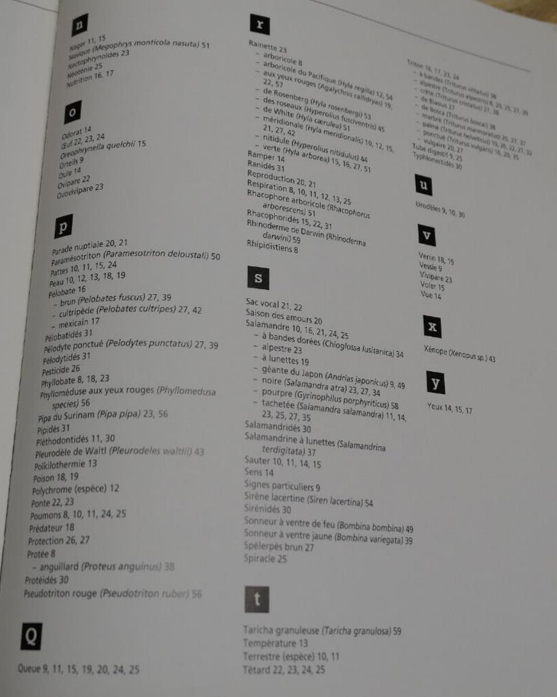 LE GRAND CATALOGUE DES BATRACIENS DU MONDE / NATURE ANIMAUX PHOTOS ESPECES