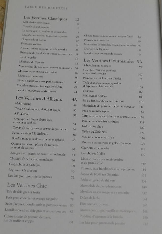 VERRINES / JOSE MARECHAL / GASTRONOMIE CUISINE RECETTES PHOTOS MARABOUT 2007