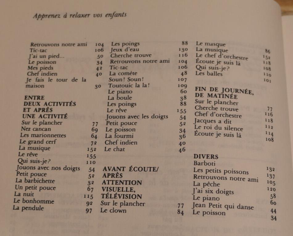 APPRENEZ A RELAXER VOS ENFANTS 2 A 7 ANS A L'ECOLE ET A LA MAISON / RETZ 1998