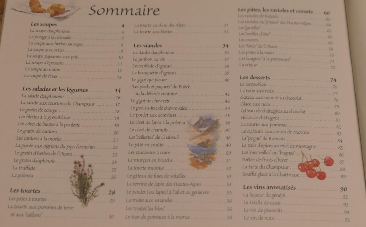 CUISINE DES ALPES DAUPHINOISES / RECETTES & AQUARELLES / ART GASTRONOMIE 2004