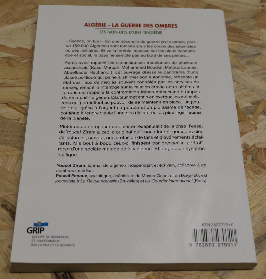 ALGERIE LA GUERRE DES OMBRES / YOUCEF ZIREM / GRIP 2002