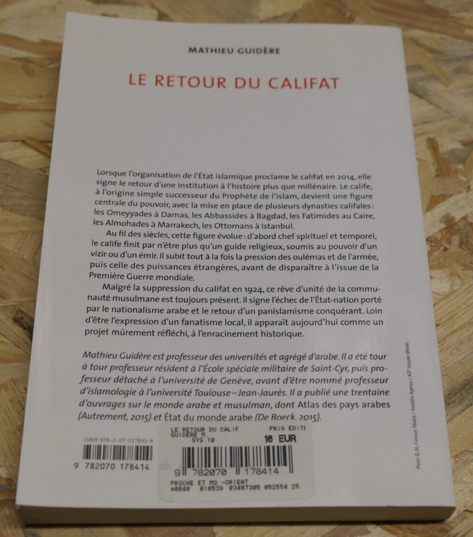 LE RETOUR DU CALIFAT / MATHIEU GUIDERE / GALLIMARD 2016